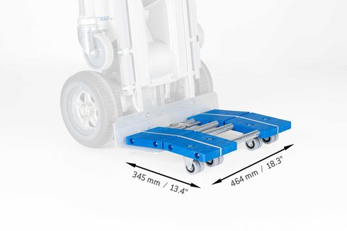 Schop opzetplaat met steunwielen HD - Smal 464 x 345 mm